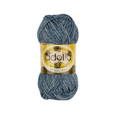Пряжа ADELIA "CASUAL" 72% хлопок, 28% акрил 1 шт. х 50 г 130 м ± 6 м №09 синий