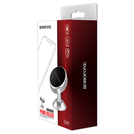 Держатель BOROFONE BH5 магнитный/крепление на панель (серебро)