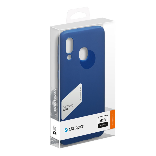 Накладка для Samsung Galaxy A40 Deppa Gel Color Case синяя (87114)