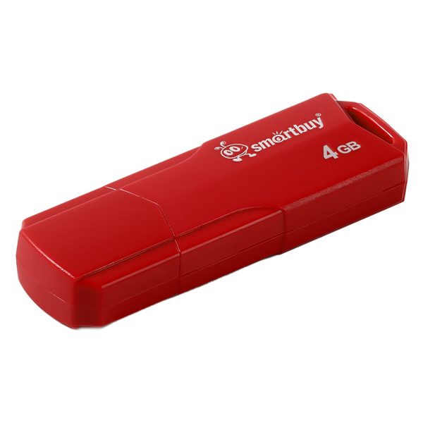Флеш-накопитель USB2.0 4GB Smartbuy CLUE (SB4GBCLU-R) красный