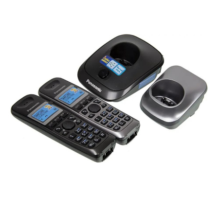 Радиотелефон Panasonic KX-TG2512RU2,темно-серый\серый 2трубки/50м/300м/АОН/книга_50номеров/спикерфо