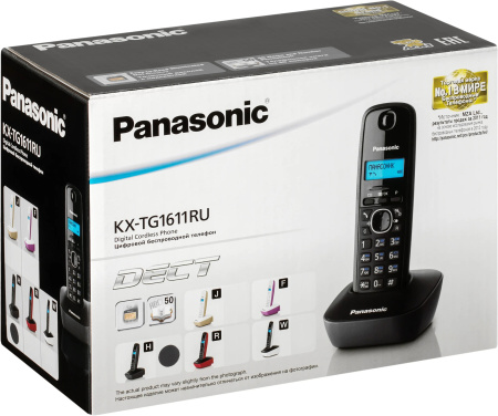 Радиотелефон Panasonic KX-TG1611RUH,серый 1трубка/50м/300м/АОН/книга_50номеров/-/-/-/15-170ч/550мАч Радиотелефон Panasonic KX-TG1611RUH,серый 1трубка/50м/300м/АОН/книга_50номеров/-/-/-/15-170ч/550мАч