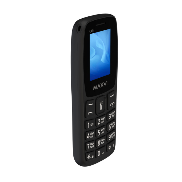 Сотовый Maxvi C45 Black 2sim/1.77"/160*128/microSD/Bt/800мАч/моноблок