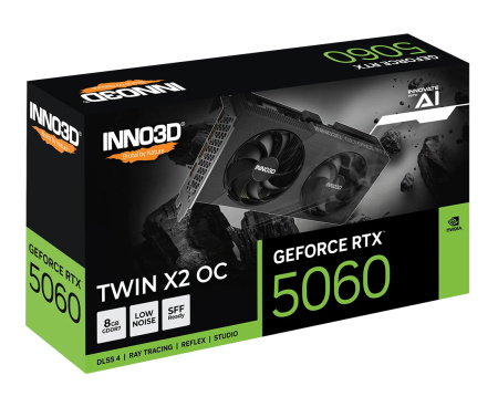 Видеокарта GeForce RTX5060 INNO3D 8Гб Twin X2 GDDR7,128bit,HDMI,3DP (N50602-08D7-195071N) ret