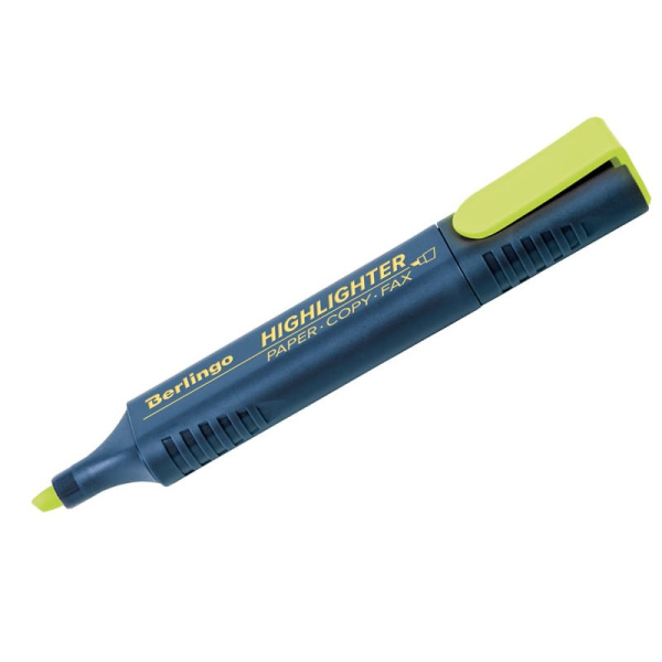 Маркер текстовыделитель BERLINGO 1-5 мм, желтый (T7017)