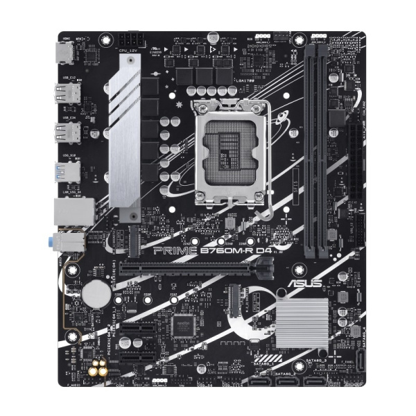 Мат.плата S1700 B760 Asus PRIME B760M-R D4 (mATX,2xDDR4,2M.2,PCI-E16,2PCI-E,HDMI,PC5333)