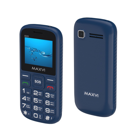 Сотовый Maxvi B201 Blue 2sim/2"/320*240/microSD/0.3МП/Bt/1800мАч/моноблок