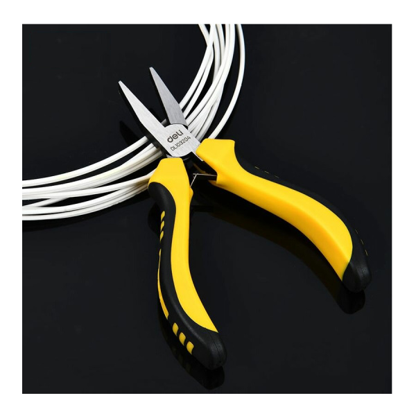 Плоскогубцы 125мм, Deli DL103204, ровные поверхности губок, двухкомпонентная рукоять