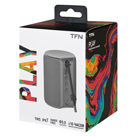 Портативная колонка TFN TWS Play Bluetooth 1x5Вт 1800mAh серый