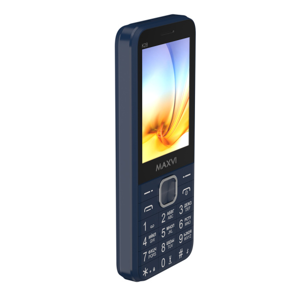 Сотовый Maxvi K28 Blue 2sim/2.8"/320*240/microSD/1.3МП/Bt/1500мАч/моноблок