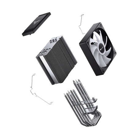 Кулер S115х/1200/1700/1851/AMx Jonsbo CR-1000 MAX V2 ARGB (230W/120mm/600-1500rpm/ARGB/6 тепл.трубок/черный)