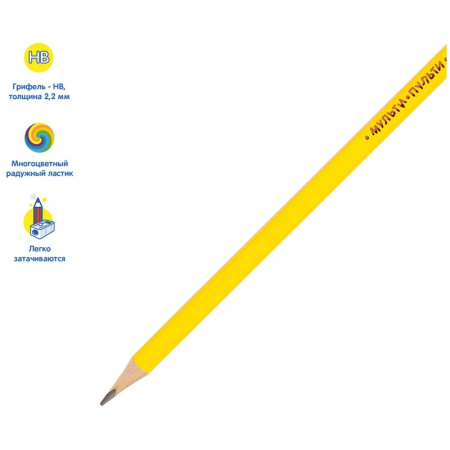 Карандаш ч/гр. Мульти-Пульти "Приключения Енота" HB с ластиком, ассорти (BP_16680)