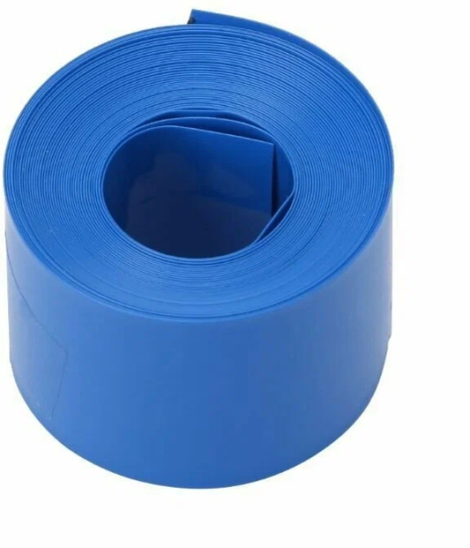 Трубка термоусадочная ПВХ C/2= 28мм, 2:1, s=0.1мм, отрезок 1метр, синяя, для аккумуляторных сборок