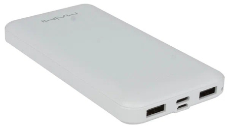 Аккумулятор внешний 10000_mAh MAIMI Mi1  2USB/Micro/Type-C (белый)