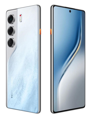 Смартфон Tecno Camon 40 8Гб 256Гб Glacier White 6.78", AMOLED, 2436*1080, 2*2.2+6*2ГГц, 50+8Мп, 32Мп, 4G, NFC, 5200мАч, And 15