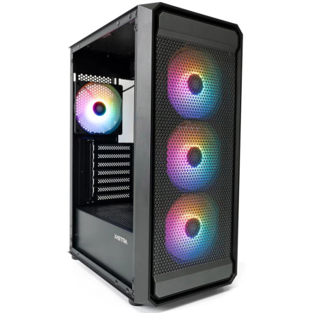 Корпус ATX Б_БП XASTRA A403 4FRGB Black (USB3.0,Audio,TG,черный,Mesh,4х120мм FRGB,CPU Cooler до 160мм, VGA до 285мм)[A403-4FC12F]