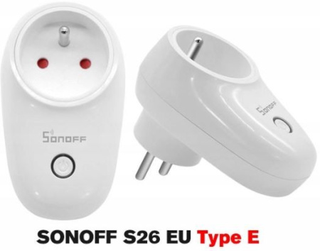 Умная розетка WiFI Sonoff S26 R2 TPE(FR), eWeLink, 10а