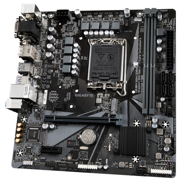 Мат.плата S1700 H610 Gigabyte H610M S2H V3  DDR4 (mATX,2DDR4,M.2,4SATA3,VGA,DVI,HDMI,DP,PC3200)