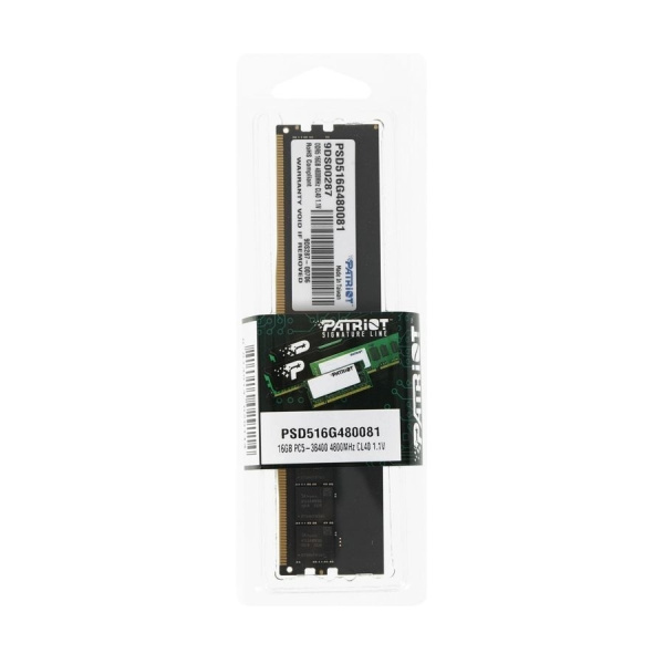 Модуль памяти DIMM DDR5 16Гб 4800МГц Patriot Signature (PSD516G480081) CL40