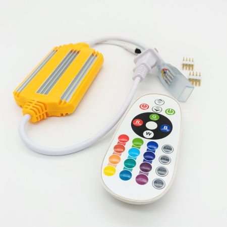 Контроллер светодиодной ленты RGB AC 220V, 1500W, пульт ДУ инфракрасный, IP67