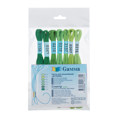 Набор мулине "Gamma" "СПЕКТР" 100% хлопок 7 x 8 м apple
