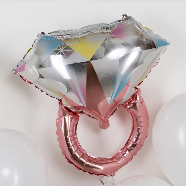 Шар воздушный "Кольцо с бриллиантом" 43 см. фольгир., (160762)