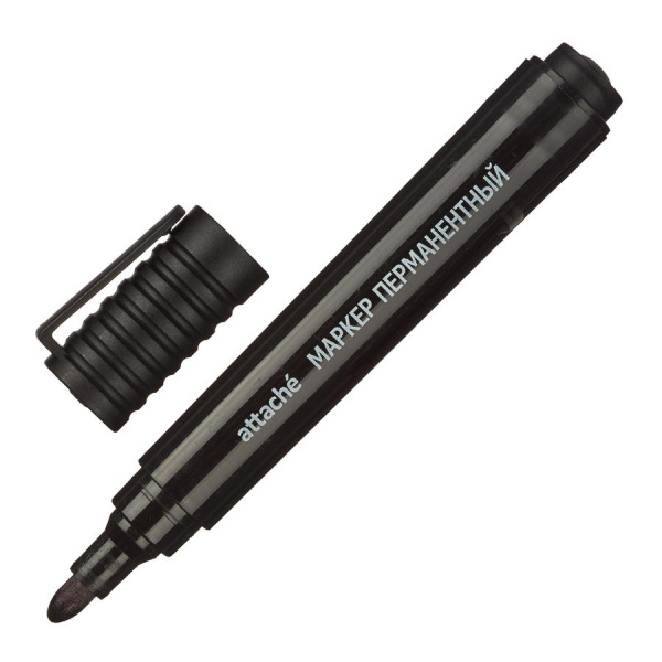 Маркер перманентный ATTACHE Economy 2-3мм., черный (475786)