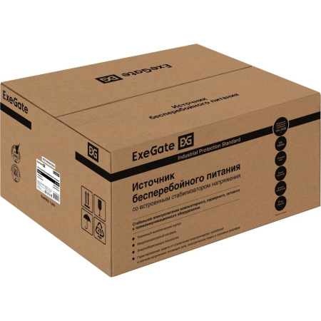 ИБП ExeGate FineSine SX-1000.LCD.AVR.2SH 1000VA/600W, LCD-дисплей, AVR, 2*Schuko + АКБ ExeGate HRL 12-75 1 шт. (EX295997RUS+EX285653RUS)