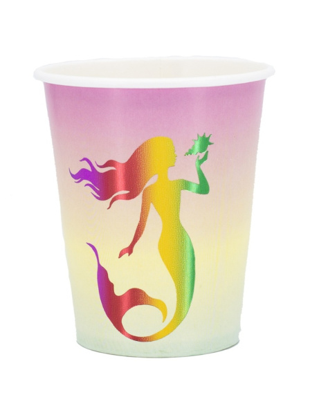 Бумажные стаканы "Русалка радужная" 6шт (1502-4072)