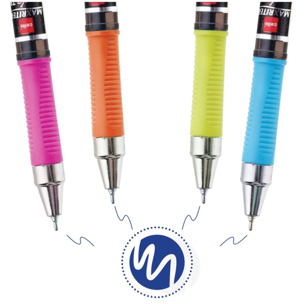 Ручка шариковая Cello MAXRITER XS Tinted Black 0.7мм., ассорти, синяя (709)