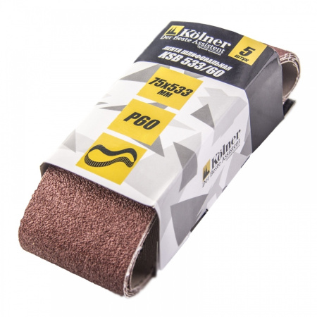 Лента шлифовальная, 533*75мм, Kolner KSB 533/60, зернистость Р60, по металлу и дереву (5шт)