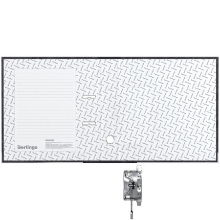 Папка-регистратор 70мм. BERLINGO мрамор, нижний метал. кант, разборная черная (ATm_79101)