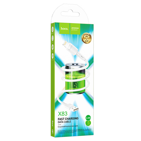 Кабель Lightning (m) - USB(m) HOCO X83, 1м, 2.4А белый