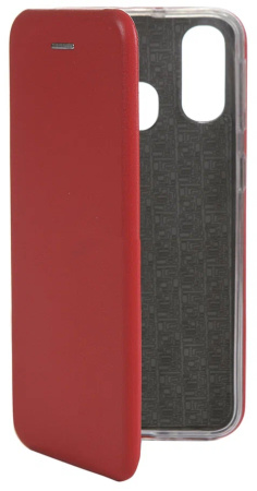 Чехол-книжка для Samsung Galaxy A40 INNOVATION Book красный,на силиконовой основе и магните