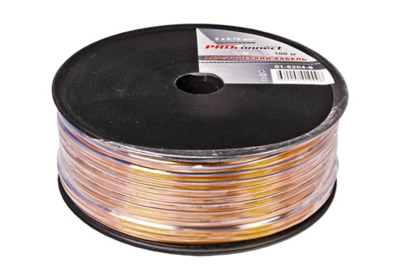 Кабель акустический 2*0.75мм2, PVC CCA, прозрачный, метражом, ProConnect BlueLine 01-6204-6