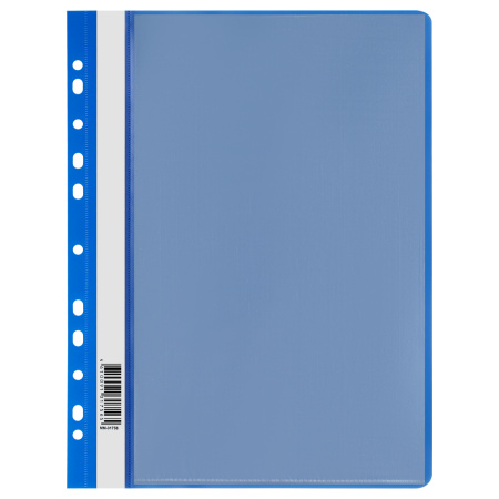 Скоросшиватель пластиковый А4 160мкм. СТАММ с 10 вкладышами, с перфорацией, синий (ММ-31756)