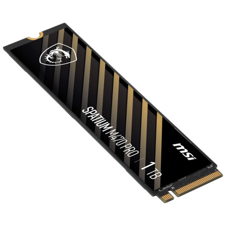 Твердотельный накопитель MSI SSD SPATIUM M470 Pro, 1000GB, M.2(22x80mm), NVMe, PCIe 4.0 x4, 3D TLC, R/W 6000/4500, IOPs 950 000/950 000, TBW 320, DWPD 0.2 (5 лет)