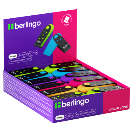 Ластик BERLINGO "Color Zone" пласт. футляр  (Blc_00161)