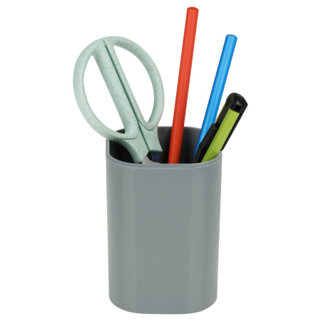 Стакан для ручек СТАММ "Фаворит" квадратный, серый (ПС-31561) 