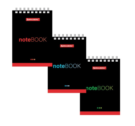 Блокнот BRAUBERG А7 40л. "Черный стиль" (129855)