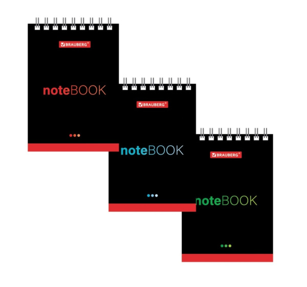 Блокнот BRAUBERG А7 40л. "Черный стиль" (129855)