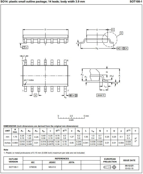 микросхема 74HC00D, 4*2И-НЕ, SO14