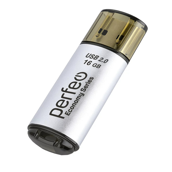 Флеш-накопитель USB2.0 16Gb Perfeo E04 (PF-E04S016ES) серебристый