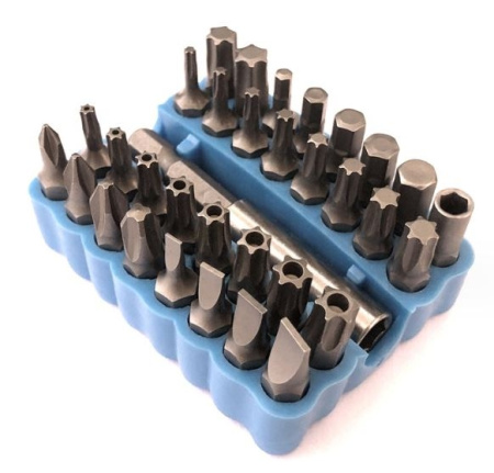 Биты набор 32штуки, l= 25мм, S2, HRC58..62, под 1/4HEX, PH SL Torx Hex
