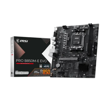 Материнская плата MSI PRO B850M-E EVO Socket AM5 AMD B850 2xDDR5 mATX AC`97 8ch(7.1) 2.5Gg RAID+VGA+HDMI