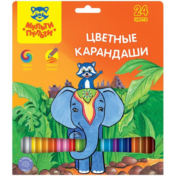 Карандаши 24цв. Мульти-Пульти "Енот в Индии" CP_10750