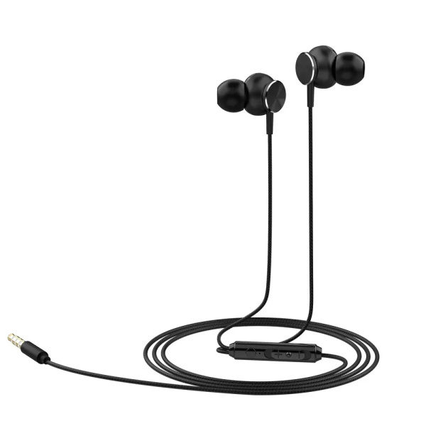 Гарнитура Perfeo CHROME внутриканальные, черное серебро, металические (PF_C3214)