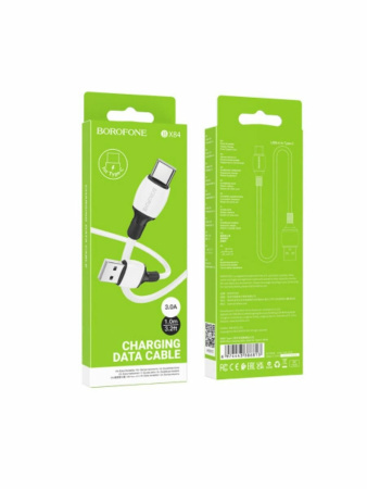 Кабель USB Type-C (m) - USB(m)  BOROFONE BX84, 1м, 3A, 60W, белый