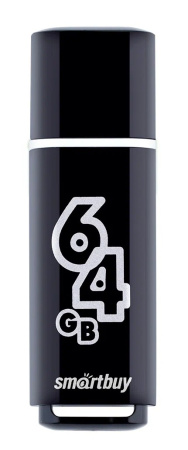 Флеш-накопитель USB2.0 64GB SmartBuy Glossy (SB64GBGS-K) черный