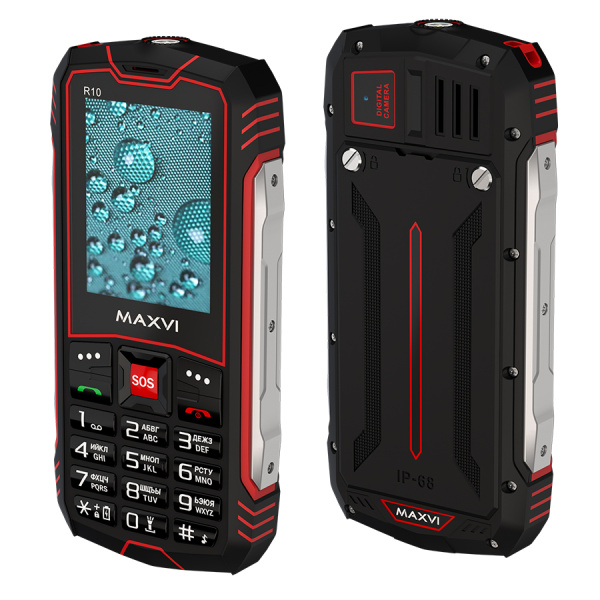 Сотовый Maxvi R10 Red 2sim/2.4"/320*240/microSD/1.3МП/Bt/1800мАч/моноблок
